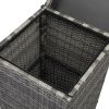 With Top Cover Iron Frame Rattan Trash Can Gary Gradient