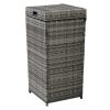 With Top Cover Iron Frame Rattan Trash Can Gary Gradient