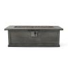 56" Outdoor 50,000 BTU Rectangular MgO Concrete Propane Fire Pit, Grey Wood Pattern (Tank Cover not Included)