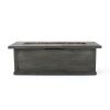 56" Outdoor 50,000 BTU Rectangular MgO Concrete Propane Fire Pit, Grey Wood Pattern (Tank Cover not Included)