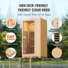 VEVOR Far Infrared Wooden Sauna, Room Home Sauna Spa for One Single Person