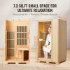 VEVOR Far Infrared Wooden Sauna, Room Home Sauna Spa for One Single Person