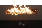 43" Smoked Glass Metal Rectangle Fire Pit (Black)