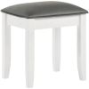 Glossy White Vanity Stool with Padded Seat