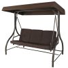 3-Seat Outdoor Porch Deck Patio Canopy Swing with Cushions