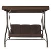 3-Seat Outdoor Porch Deck Patio Canopy Swing with Cushions