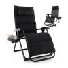 Zero Gravity Adjustable Lounge Chair Removable Cushion Cup Holder Tray