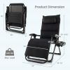 Zero Gravity Adjustable Lounge Chair Removable Cushion Cup Holder Tray