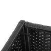 Modern PE Rattan Wicker Raised Garden Bed Elevated Planter Box