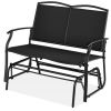 Mesh 2 Seat Patio Loveseat Swing Glider Rocker with Armrests