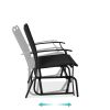 Mesh 2 Seat Patio Loveseat Swing Glider Rocker with Armrests