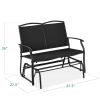 Mesh 2 Seat Patio Loveseat Swing Glider Rocker with Armrests