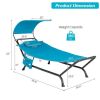 Outdoor Hammock Chaise Lounge Chair Cot with Canopy and Storage Bag