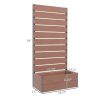 Raised Garden Bed Planter with Slatted Fence Trellis in Wood Finish