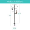 Complete Bird Feeder Set with Metal Stand Suet Water Bowl Tube and Tray