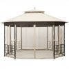 Outdoor 10 x 12 Ft Octagon Gazebo with Mosquito Net Sidewalls and Canopy