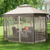 Outdoor 10 x 12 Ft Octagon Gazebo with Mosquito Net Sidewalls and Canopy