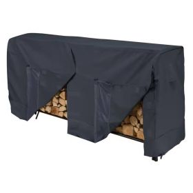 Black Outdoor Firewood Rack Cover (size: 8 Ft.)
