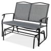 2 Seater Mesh Patio Loveseat Swing Glider Rocker with Armrests