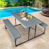 Folding Picnic Table with 2 Benches Outdoor Patio Dining Set