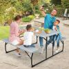 Folding Picnic Table with 2 Benches Outdoor Patio Dining Set