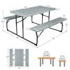 Folding Picnic Table with 2 Benches Outdoor Patio Dining Set