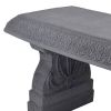 Outdoor Fiber-Clay Garden Bench in Stone Finish