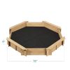 Outdoor Kid's Octagonal Sandbox in Wood Finish