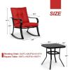 Outdoor 3-Piece Patio Furniture Rocking Chairs Table Set with Cushions