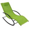 Modern Rocking Chaise Lounge Chair Patio Lounger with Pillow