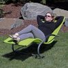 Modern Rocking Chaise Lounge Chair Patio Lounger with Pillow