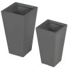 Set of 2 Modern Lightweight Outdoor Flower Pot Planters 22-in and 18-in