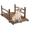 Outdoor 4-ft Wooden Garden Bridge in Wood Finish