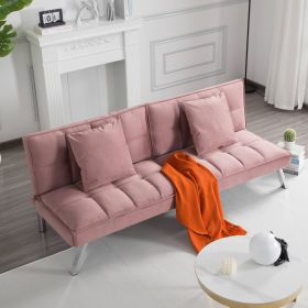 63.8" Futon Sofa bed (Color: PIK)