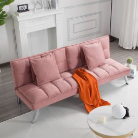 63.8" Futon Sofa bed (Color: RD)