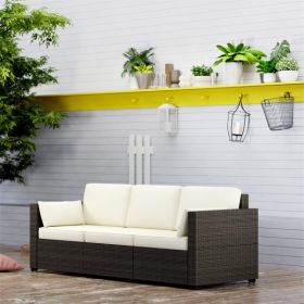 Rattan Three-Seat Sofa (Color: as picture)