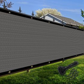 Artpuch Privacy Fence Screen Dark Grey Customized Outdoor Mesh Panels for Backyard, Balcony,Patio,Construction Site with Zip Ties (Color: Dark Grey, size: 6x55 ft)