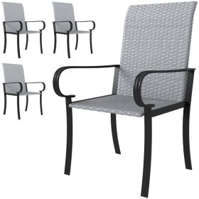 4pcs Rattan Rocking Chairs (Color: as picture)