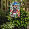 English Bulldog Luau Garden Flag Mailbox Flag Decorative Yard Flag Banner Outside Patio Artwork Yard Flower Beds, Garden Size, Multicolor