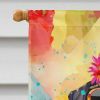 Cane Corso Hippie Dawg House Flag Large Porch Sleeve Pole Decorative Outside Yard Banner Artwork Wall Hanging, Polyester, House Size, Multicolor