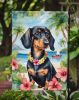 Dachshund Luau Garden Flag Mailbox Flag Decorative Yard Flag Banner Outside Patio Artwork Yard Flower Beds, Garden Size, Multicolor