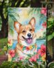 Corgi Luau Garden Flag Mailbox Flag Decorative Yard Flag Banner Outside Patio Artwork Yard Flower Beds, Garden Size, Multicolor