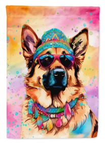 German Shepherd Hippie Dawg House Flag Large Porch Sleeve Pole Decorative Outside Yard Banner Artwork Wall Hanging, Polyester, House Size, Multicolor (Default: Default)