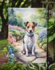Jack Russell Terrier Spring Path Garden Flag Mailbox Flag Decorative Yard Flag Banner Outside Patio Artwork Yard Flower Beds, Garden Size, Multicolor