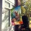 Maine White Pine Cone and Tassels in Watercolor House Flag Large Porch Sleeve Pole Decorative Outside Yard Banner Artwork Wall Hanging, Polyester