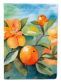 Florida Orange Blossom in Watercolor House Flag Large Porch Sleeve Pole Decorative Outside Yard Banner Artwork Wall Hanging, Polyester, House Size (Default: Default)