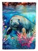 Manatee House Flag Large Porch Sleeve Pole Decorative Outside Yard Banner Artwork Wall Hanging, Polyester, House Size, Multicolor