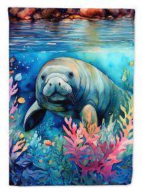 Manatee House Flag Large Porch Sleeve Pole Decorative Outside Yard Banner Artwork Wall Hanging, Polyester, House Size, Multicolor (Default: Default)