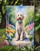 Labradoodle Spring Path Garden Flag Mailbox Flag Decorative Yard Flag Banner Outside Patio Artwork Yard Flower Beds, Garden Size, Multicolor