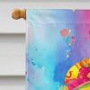 Dachshund Hippie Dawg House Flag Large Porch Sleeve Pole Decorative Outside Yard Banner Artwork Wall Hanging, Polyester, House Size, Multicolor